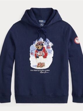 Polo by Ralph Lauren Navy Ski Bear Pullover Hoodie